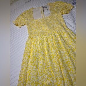 Lost + Wander Sunny Yellow Floral Midi Dress